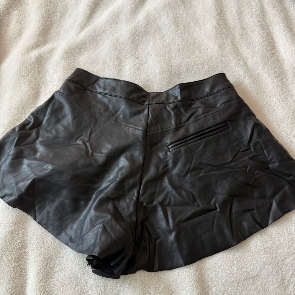 Forever 21 Black Faux Leather High Waist Shorts
